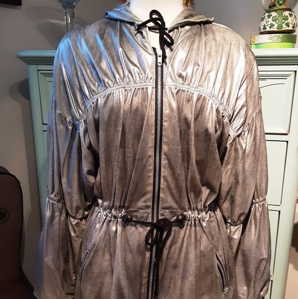 Elegant Silver Women's Trench Coat